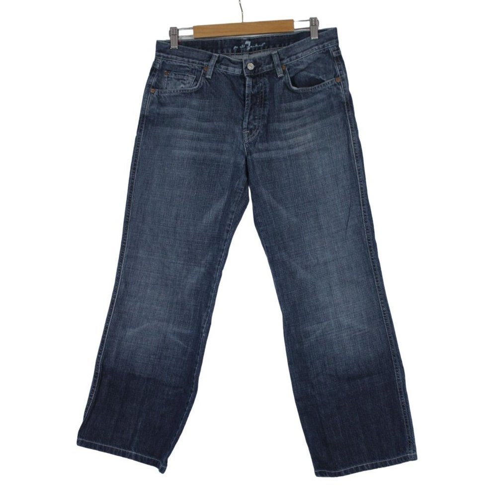 7 For All‎ Mankind men's A-Pocket wide straight leg button fly jeans 33 x 28